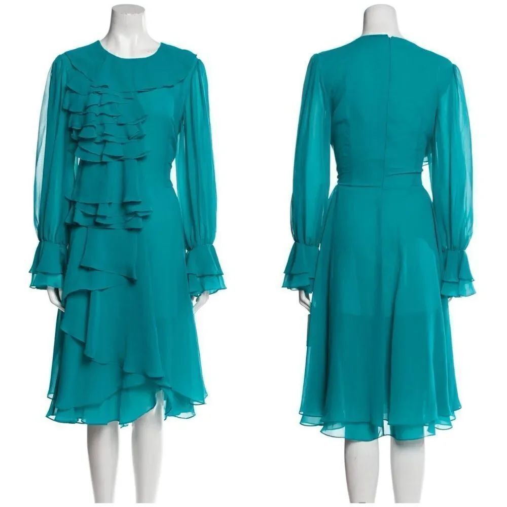 MIKAEL AGHAL Scoop Neck Midi Length Dress 0